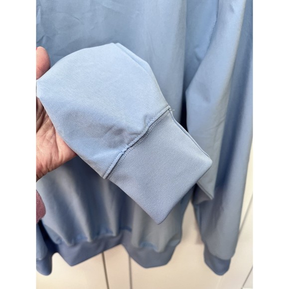 Turtleson Golf Pullover V Neck Sz L Blue Polyester Spandex Windbreaker Jacket - Picture 3 of 5